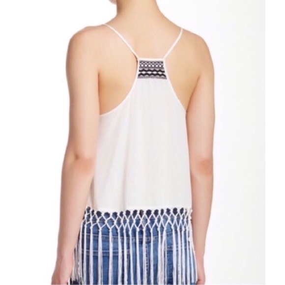 🏵OOBERSWANK FRINGE TRIM EMBROIDERED TANK - Picture 2 of 4